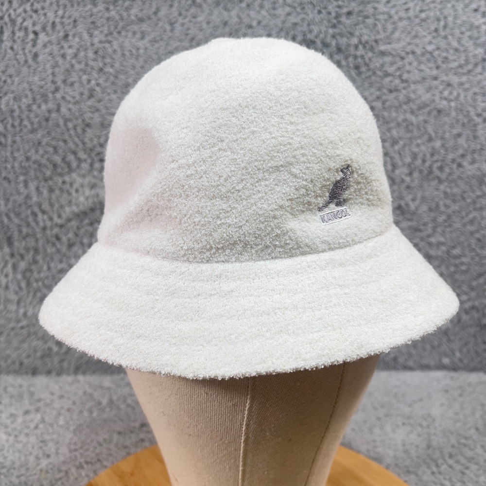 Kangol Bermuda Bucket Hat Mens M White Textured Streetwear Retro 80s 90s Hip Hop - Picture 4 of 12